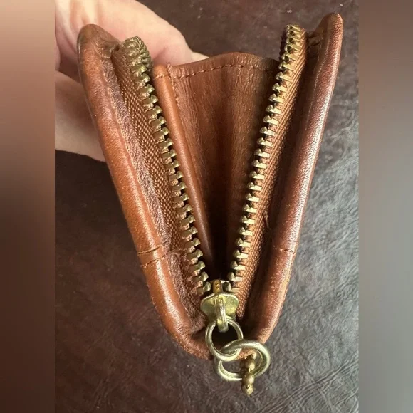 Vintage Coach Multifunction Zip Around Card Case/Wallet in British Tan - Picture 5 of 6